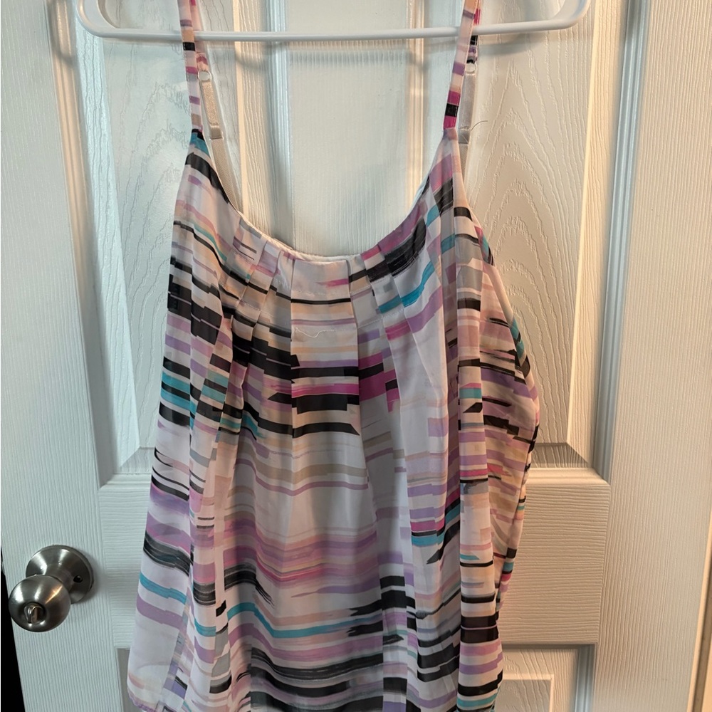 New York & Company Lavender Multi Striped Spaghetti Strap Camisole